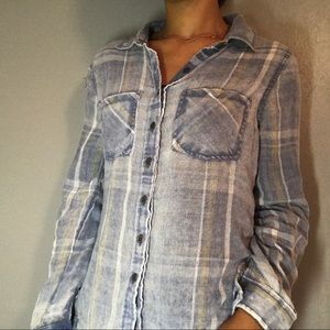 Blue Light-Washed Flannel